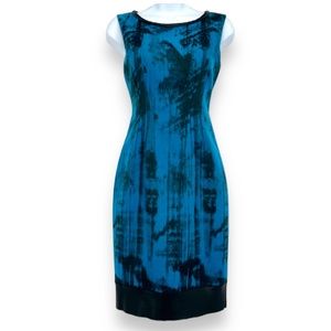 Virgin lambskin & wool Lolly watermark jacquard sheath dress size 2 Elie Tahari